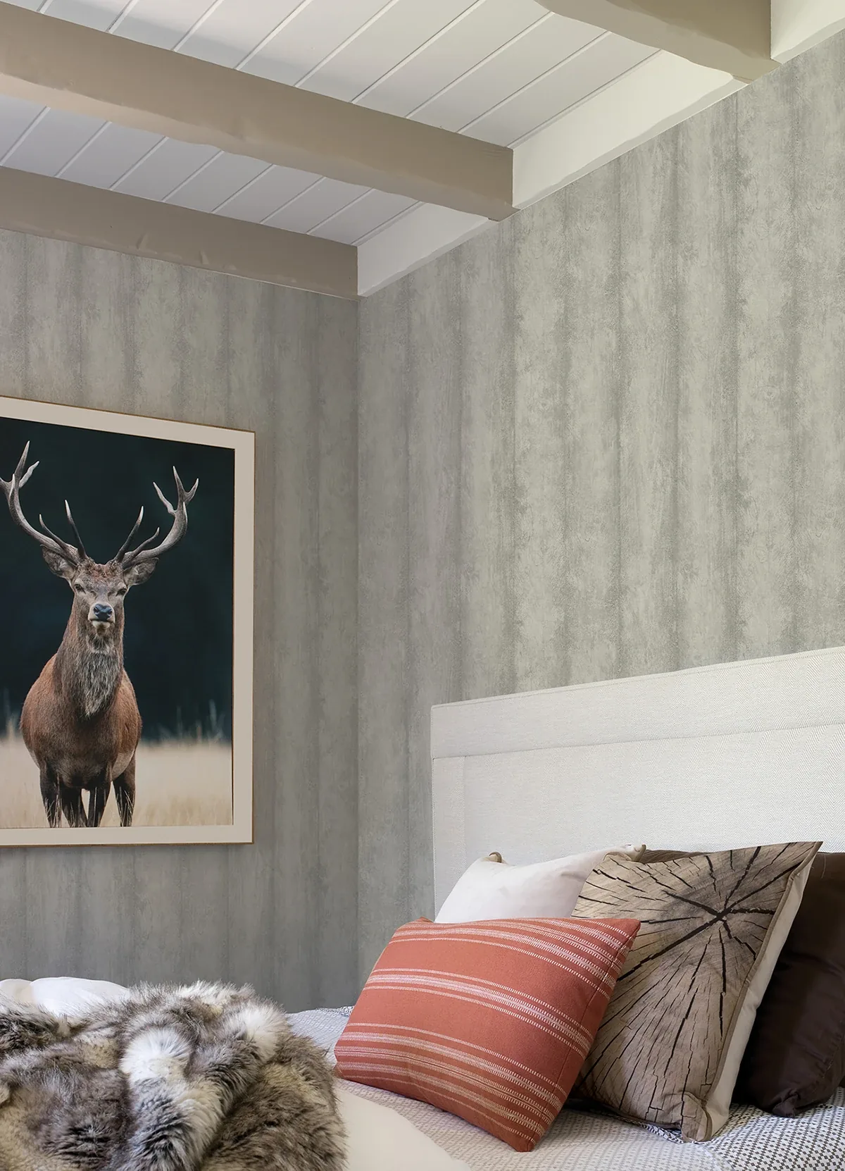 Brewster Home Fashions Flint Light Grey Wood Wallpaper - SKU 4041-429428