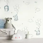Brewster Home Fashions Floating Balloons Light Blue Animal Wallpaper - SKU 4203-27554