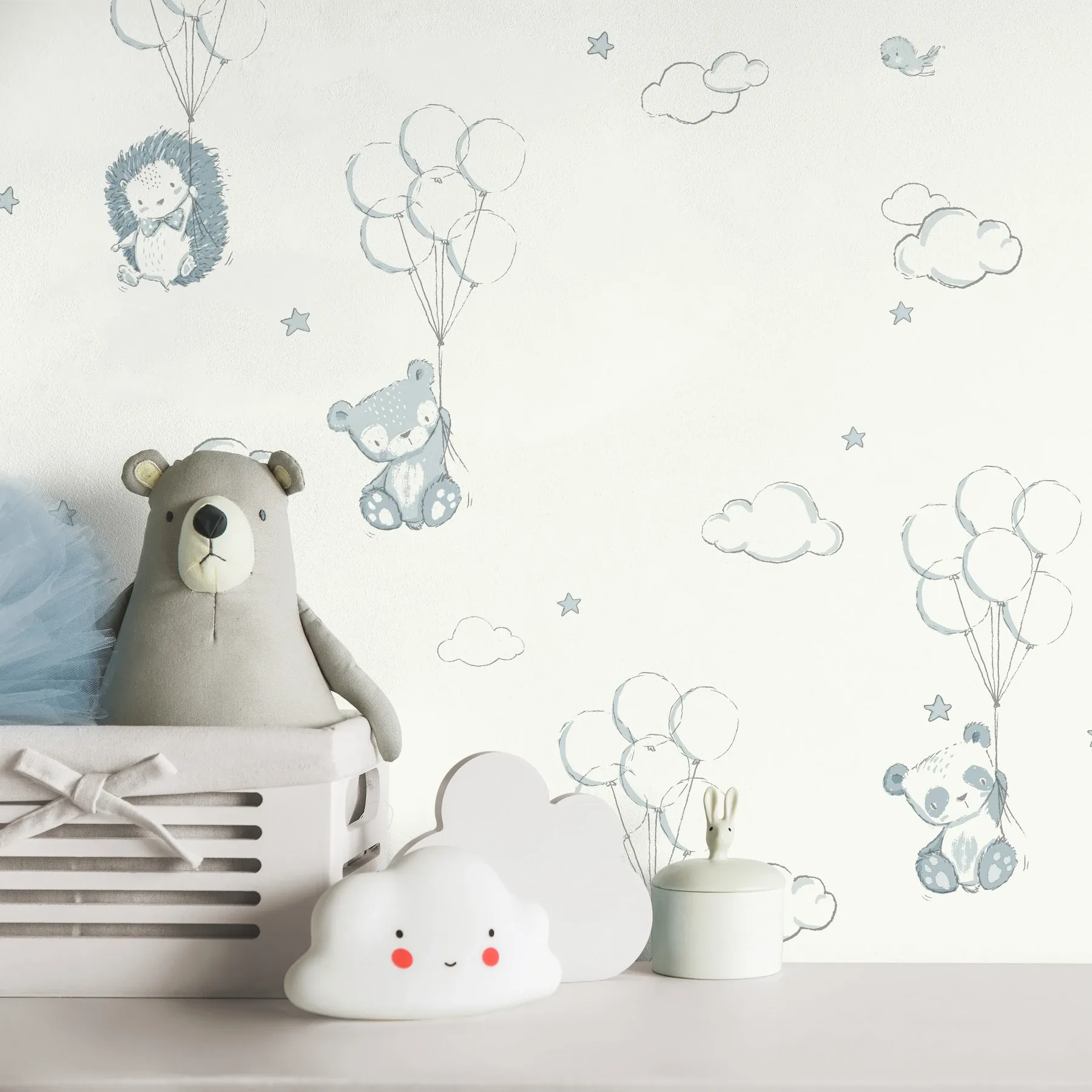 Brewster Home Fashions Floating Balloons Light Blue Animal Wallpaper - SKU 4203-27554