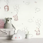Brewster Home Fashions Floating Balloons Pink Animal Wallpaper | Wallpaper Twins Brewster Home Fashions Floating Balloons Pink Animal Wallpaper - SKU 4203-27555