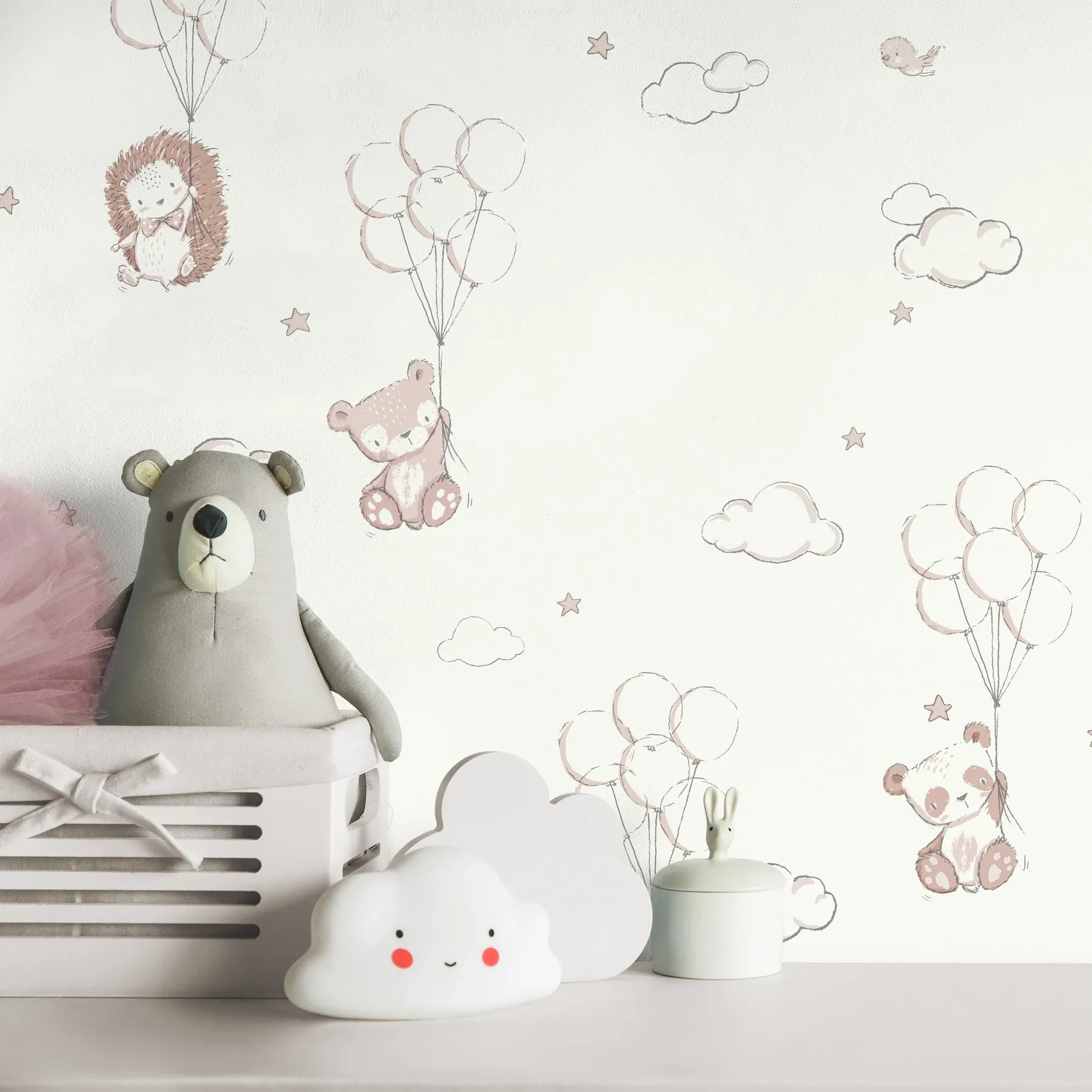 Brewster Home Fashions Floating Balloons Pink Animal Wallpaper | Wallpaper Twins Brewster Home Fashions Floating Balloons Pink Animal Wallpaper - SKU 4203-27555