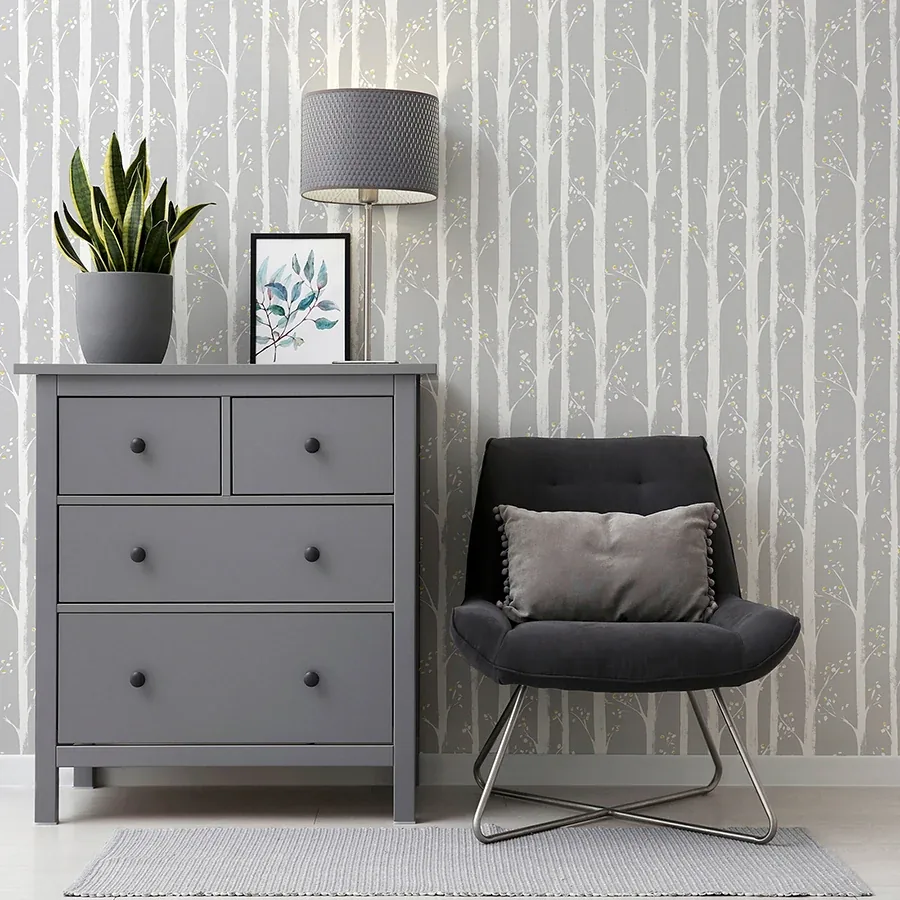 Brewster Home Fashions Florence Grey Forest Wallpaper - SKU AH909504