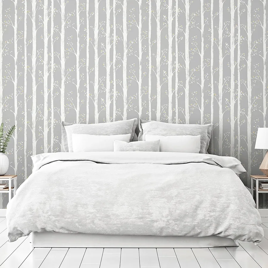 Brewster Home Fashions Florence Grey Forest Wallpaper - SKU AH909504