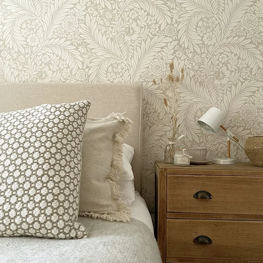 Brewster Home Fashions Florence Neutral Leaf Wallpaper - SKU BG722