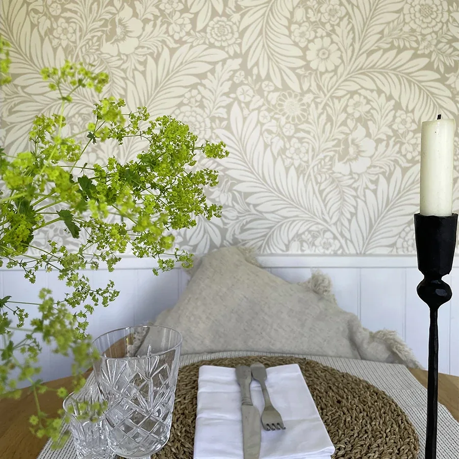 Brewster Home Fashions Florence Neutral Leaf Wallpaper - SKU BG722