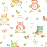 Brewster Home Fashions Flynn White Owls Wallpaper - SKU FD41923
