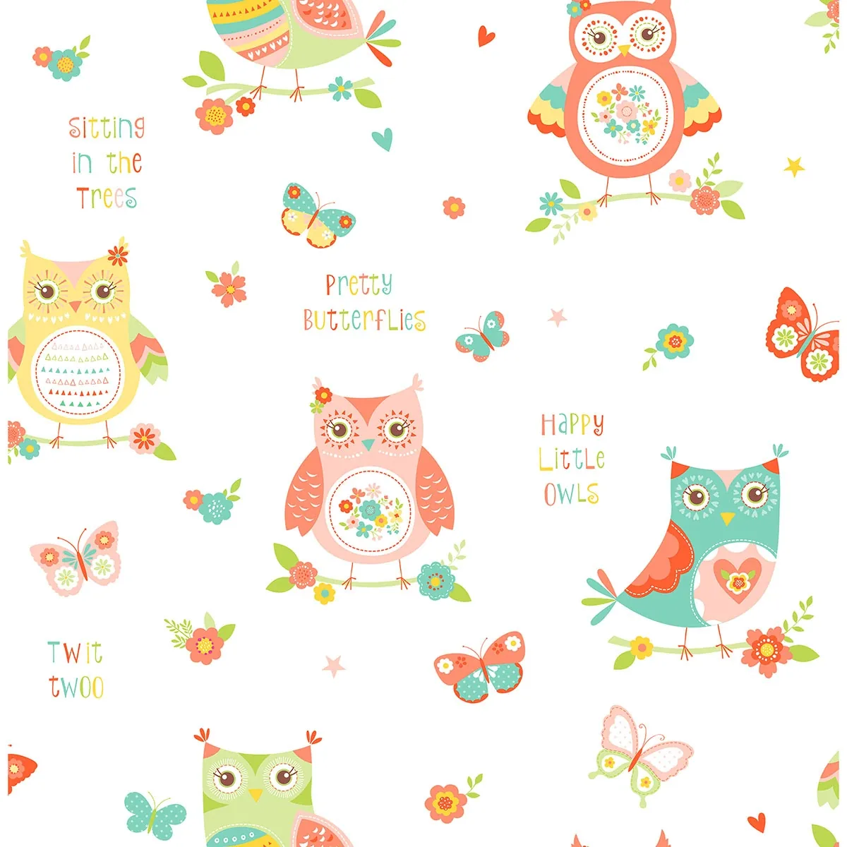 Brewster Home Fashions Flynn White Owls Wallpaper - SKU FD41923