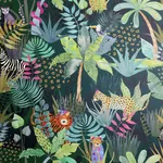 Brewster Home Fashions Fonda Dark Green Jungle Party Wallpaper - SKU AH925308