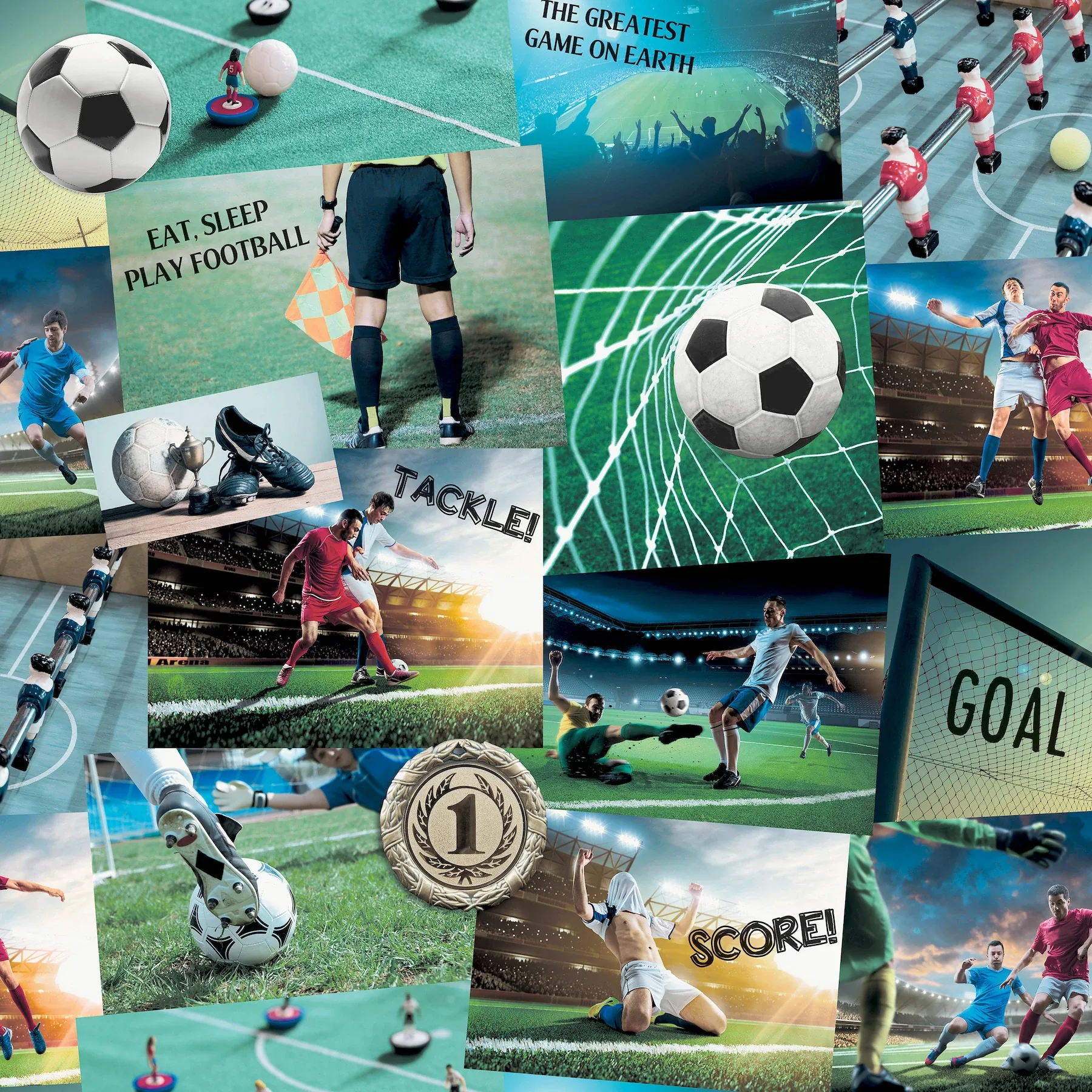 Brewster Home Fashions Football Fan Multicolor Soccer Wallpaper - SKU 4203-27591