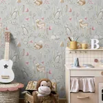 Brewster Home Fashions Forest Animals Grey Whimsical Wallpaper | Wallpaper Twins Brewster Home Fashions Forest Animals Grey Whimsical Wallpaper - SKU 4203-27546