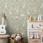 Brewster Home Fashions Forest Animals Sage Whimsical Wallpaper - SKU 4203-27547