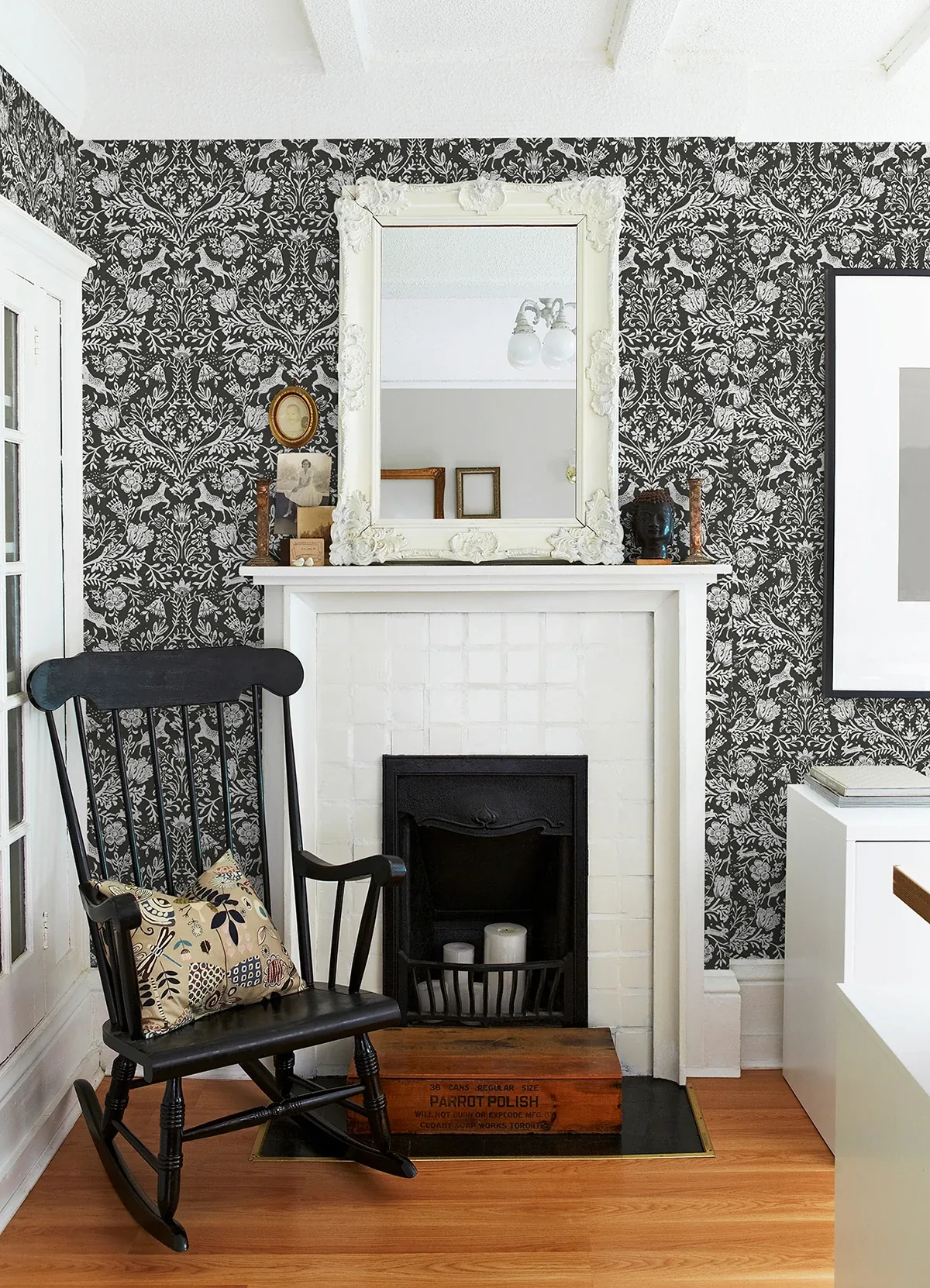 Brewster Home Fashions Forest Dance Charcoal Damask Wallpaper | Wallpaper Twins Brewster Home Fashions Forest Dance Charcoal Damask Wallpaper - SKU 3124-13885