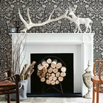 Brewster Home Fashions Forest Dance Charcoal Damask Wallpaper | Wallpaper Twins Brewster Home Fashions Forest Dance Charcoal Damask Wallpaper - SKU 3124-13885
