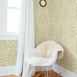 Brewster Home Fashions Forest Dance Honey Damask Wallpaper - SKU 3124-13886