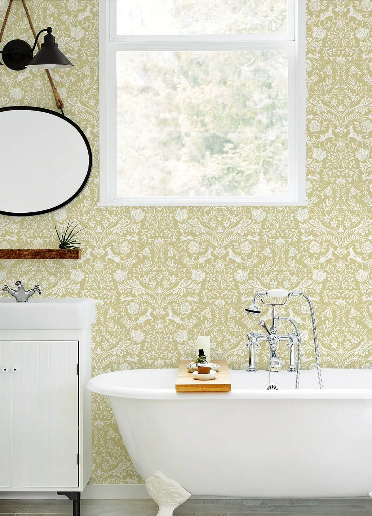 Brewster Home Fashions Forest Dance Honey Damask Wallpaper - SKU 3124-13886