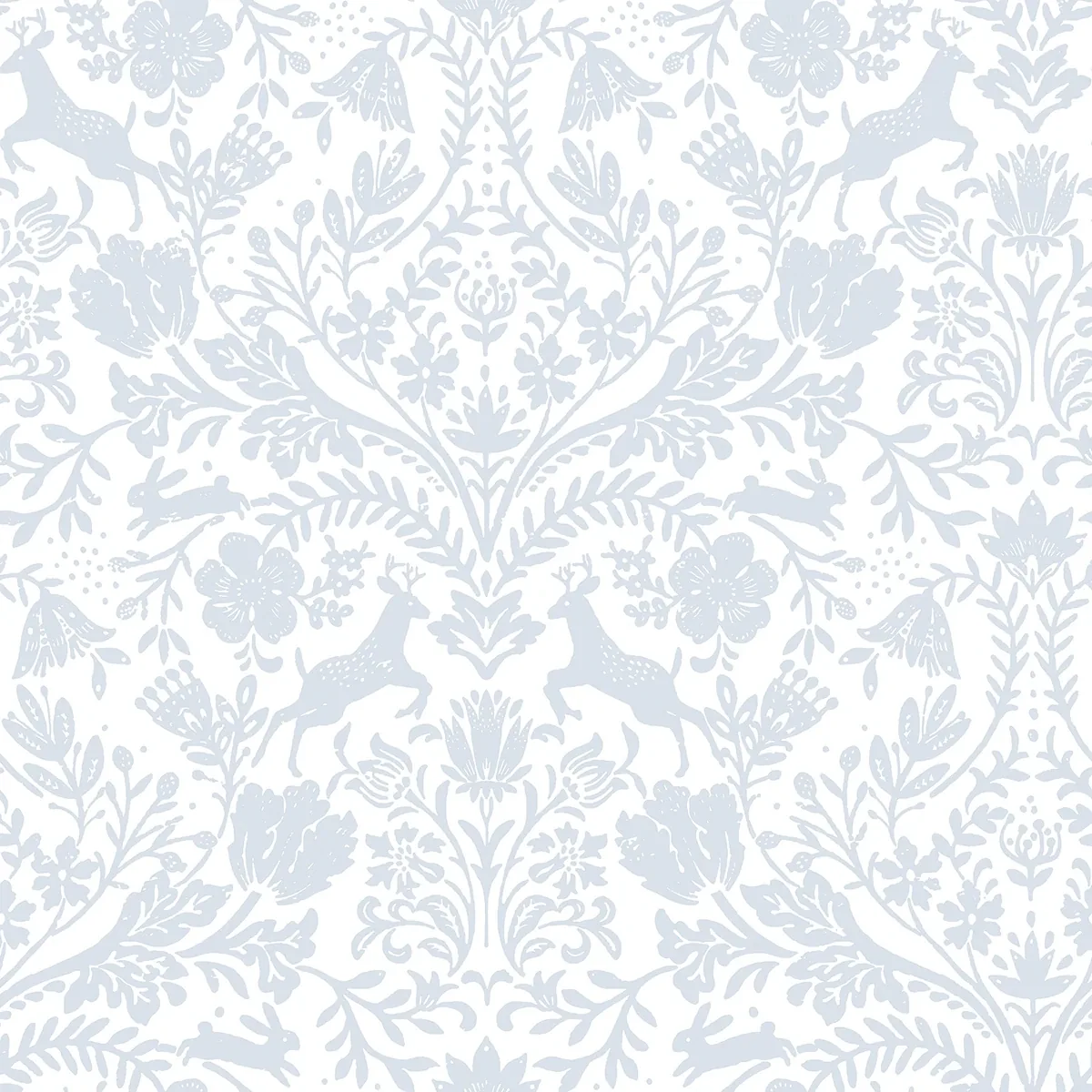 3124-13882 | Forest Dance Light Blue Damask Wallpaper