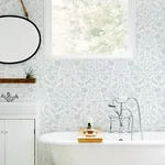 Brewster Home Fashions Forest Dance Light Blue Damask Wallpaper | Wallpaper Twins Brewster Home Fashions Forest Dance Light Blue Damask Wallpaper - SKU 3124-13882