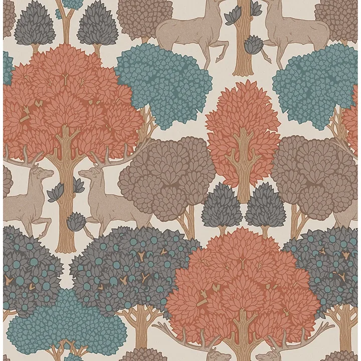 Brewster Home Fashions Forest of Arden Apricot Deer Wallpaper - SKU 4164-M1851