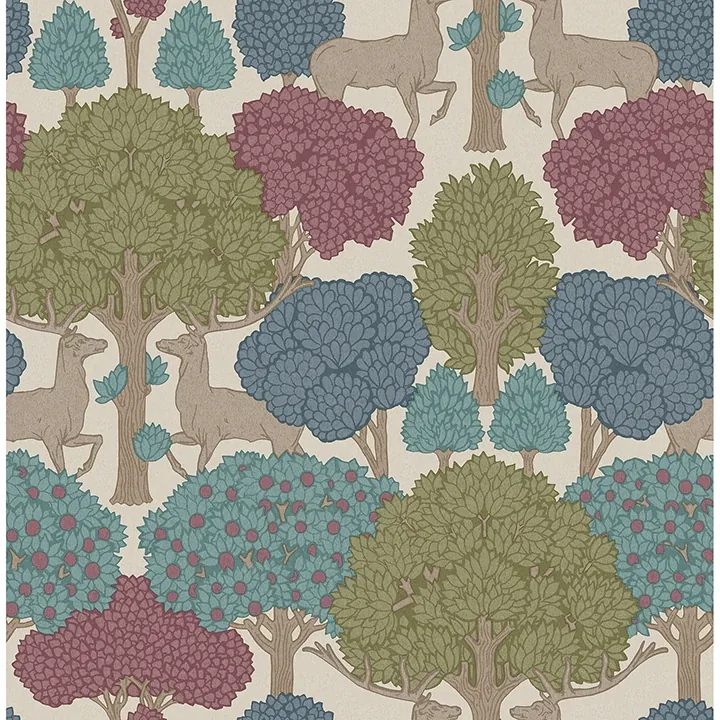 Brewster Home Fashions Forest of Arden Merlot Deer Wallpaper - SKU 4164-M1852