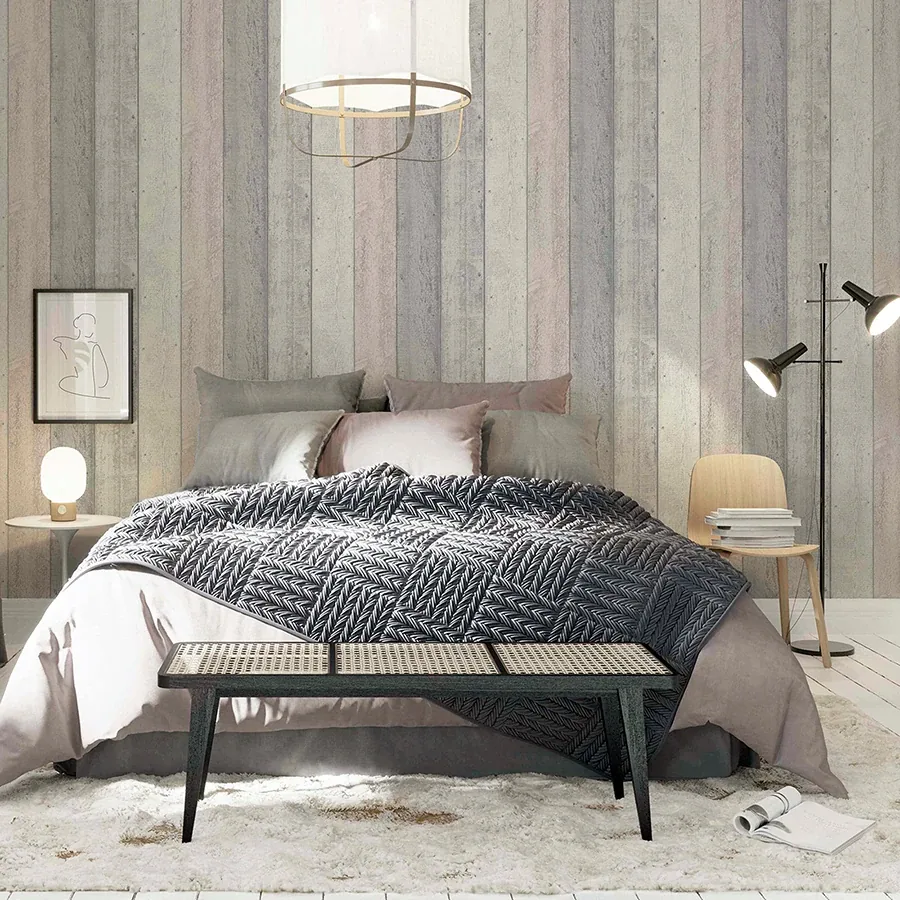 Brewster Home Fashions Forrest Blush Wood Plank Wallpaper - SKU AH902809