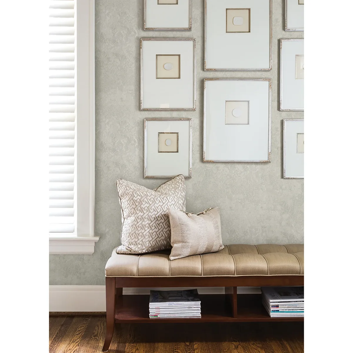 Brewster Home Fashions Francesca Silver Texture Wallpaper | Wallpaper Twins Brewster Home Fashions Francesca Silver Texture Wallpaper - SKU 4058-21737