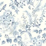 Brewster Home Fashions Frederique Blue Floral Wallpaper - SKU 4072-70004