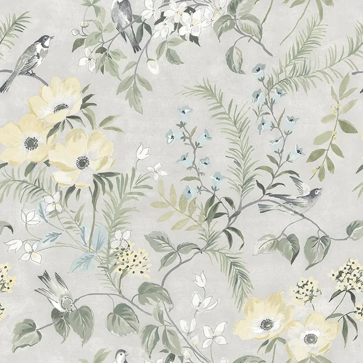 4072-70001 | Frederique Grey Bloom Wallpaper