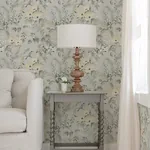 Brewster Home Fashions Frederique Grey Bloom Wallpaper | Wallpaper Twins Brewster Home Fashions Frederique Grey Bloom Wallpaper - SKU 4072-70001