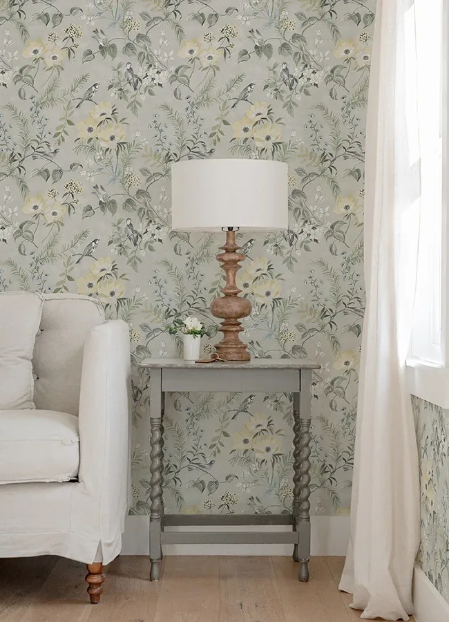 Brewster Home Fashions Frederique Grey Bloom Wallpaper | Wallpaper Twins Brewster Home Fashions Frederique Grey Bloom Wallpaper - SKU 4072-70001