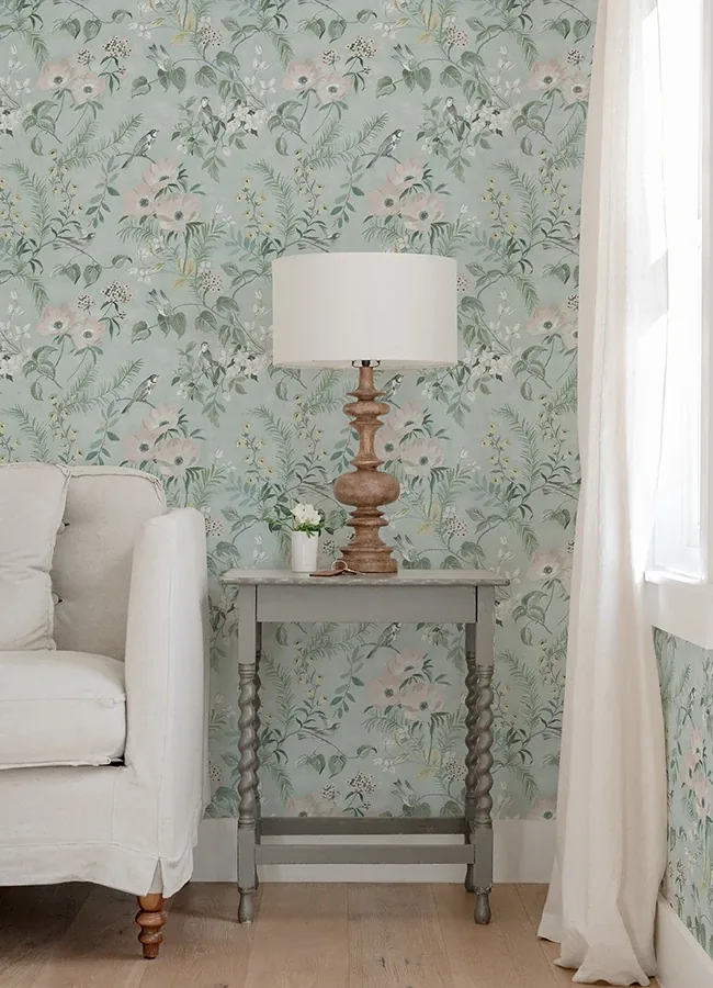 Brewster Home Fashions Frederique Mint Floral Wallpaper - SKU 4072-70005