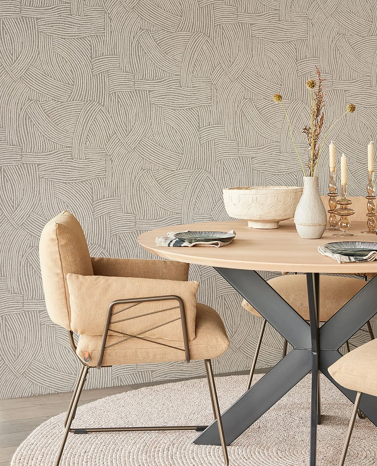 Brewster Home Fashions Freesia Charcoal Abstract Woven Wallpaper - SKU EJ318015