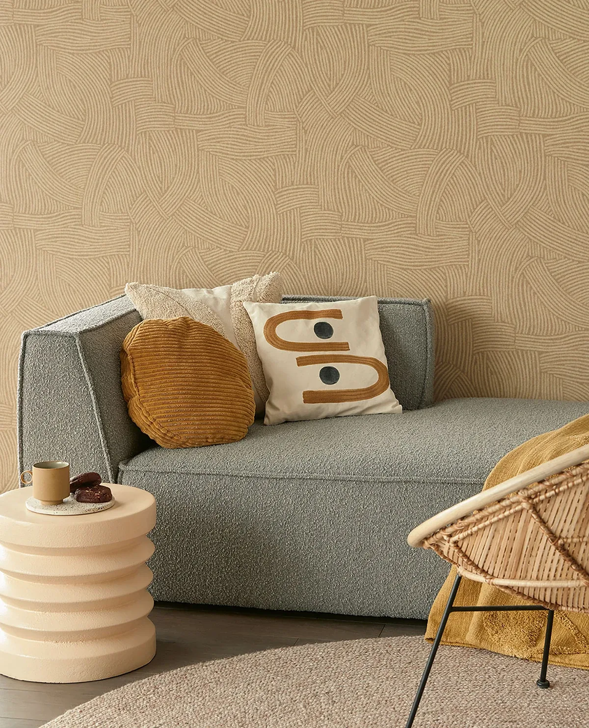 Brewster Home Fashions Freesia Light Brown Abstract Woven Wallpaper - SKU EJ318012