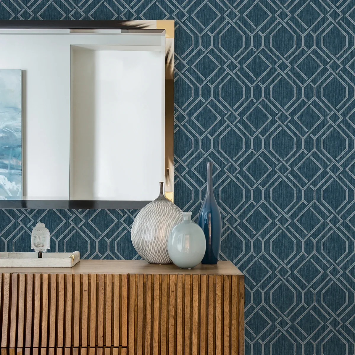 Brewster Home Fashions Frege Blue Trellis Wallpaper | Wallpaper Twins Brewster Home Fashions Frege Blue Trellis Wallpaper - SKU 4025-82512
