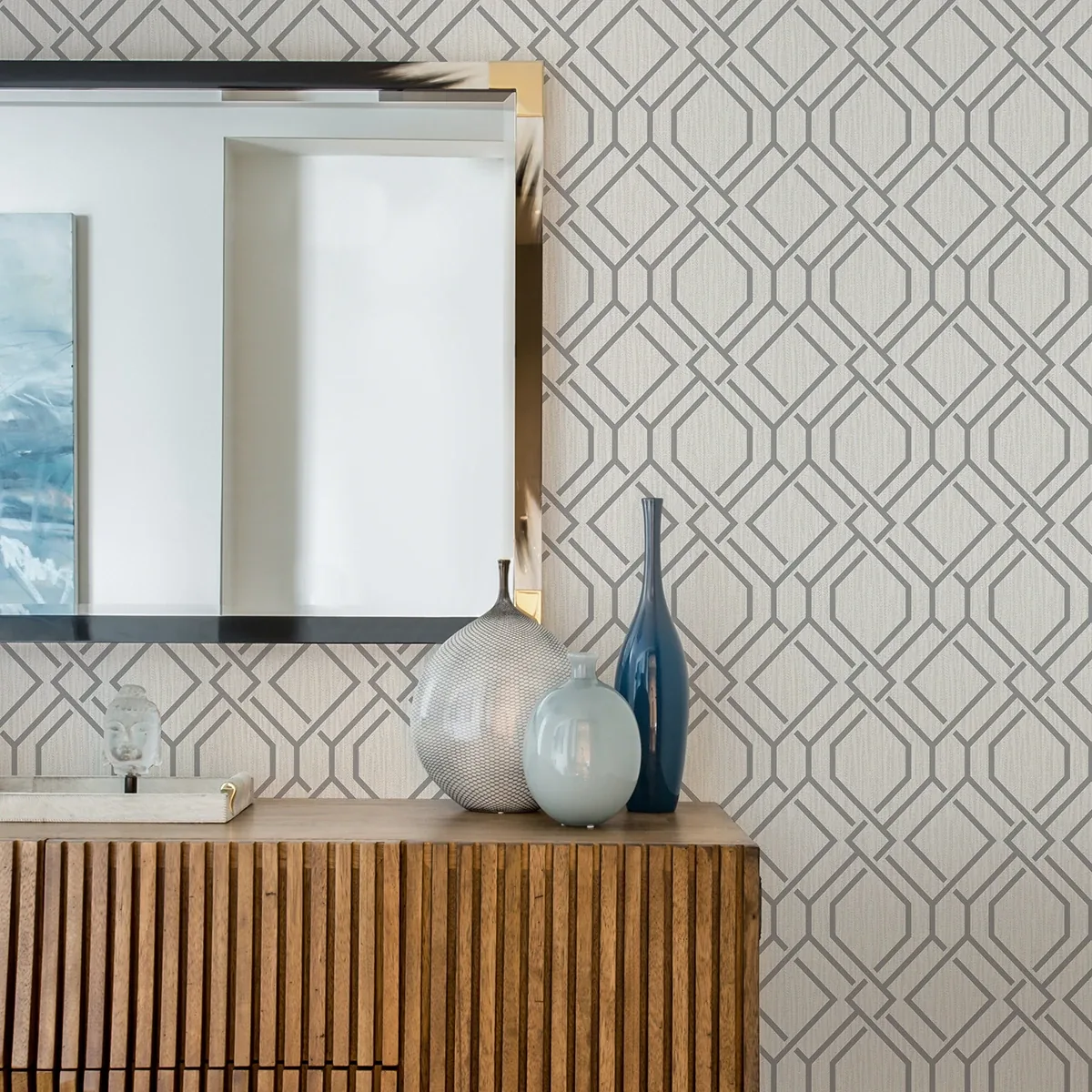 Brewster Home Fashions Frege Grey Trellis Wallpaper | Wallpaper Twins Brewster Home Fashions Frege Grey Trellis Wallpaper - SKU 4025-82528
