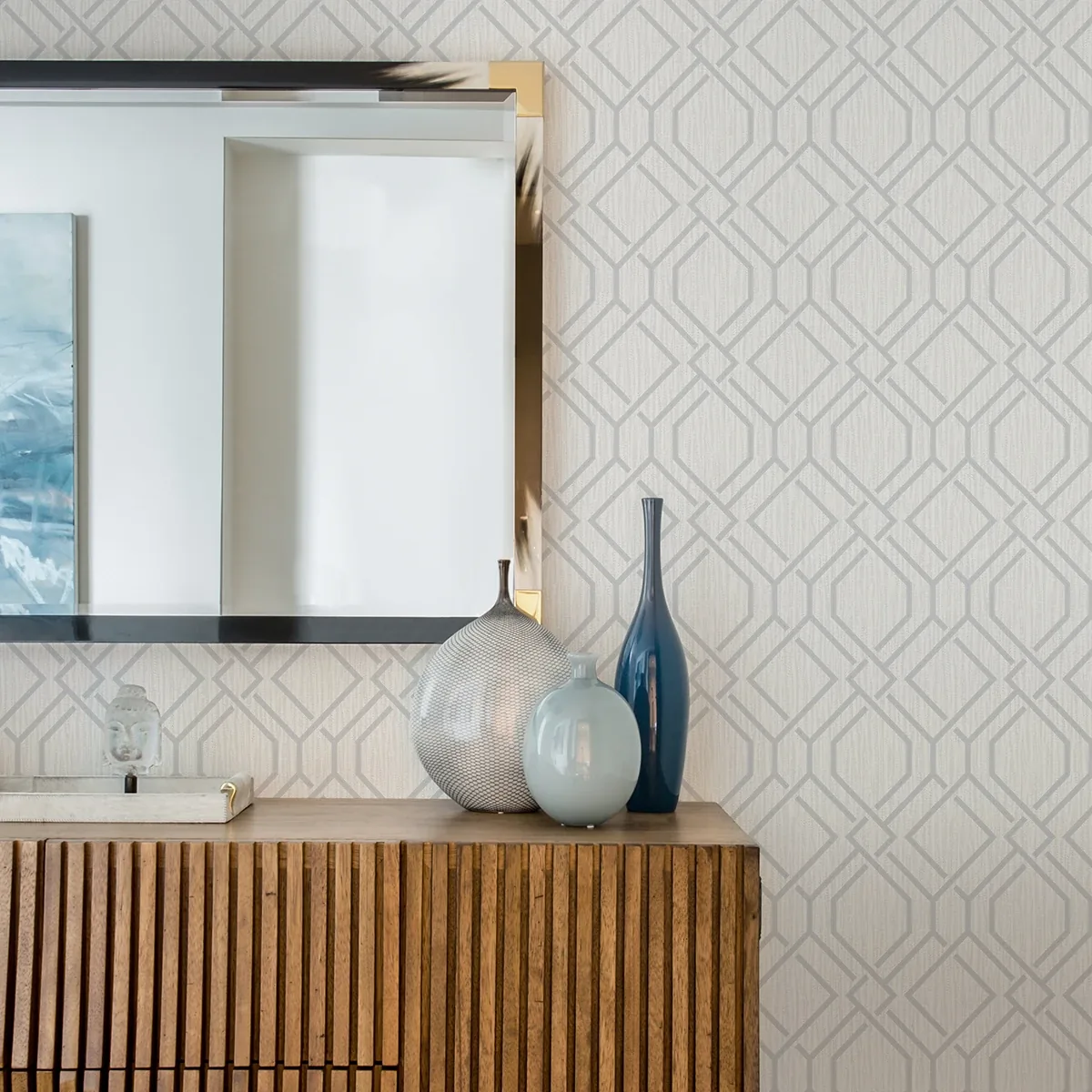 Brewster Home Fashions Frege Silver Trellis Wallpaper | Wallpaper Twins Brewster Home Fashions Frege Silver Trellis Wallpaper - SKU 4025-82525