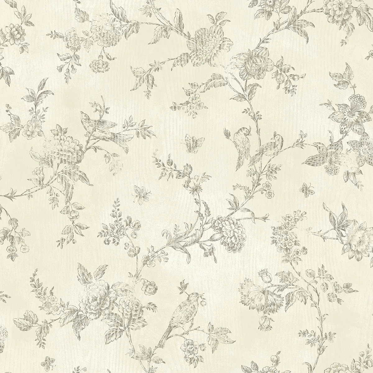 3123-02193 | French Nightingale Brown Trail Wallpaper