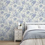 Brewster Home Fashions Gabriela Blue Floral Wallpaper - SKU FD43610