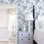 Brewster Home Fashions Gabriela Blue Floral Wallpaper - SKU UW25895