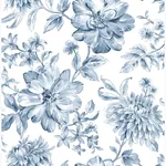 Brewster Home Fashions Gabriela Blue Floral Wallpaper - SKU UW25895