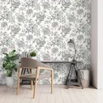 Brewster Home Fashions Gabriela Grey Floral Wallpaper - SKU FD43612