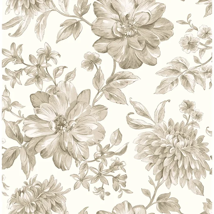 FD43611 | Gabriela Neutral Floral Wallpaper