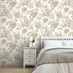 Brewster Home Fashions Gabriela Neutral Floral Wallpaper - SKU FD43611