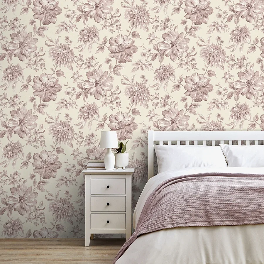 Brewster Home Fashions Gabriela Pink Floral Wallpaper - SKU FD43609
