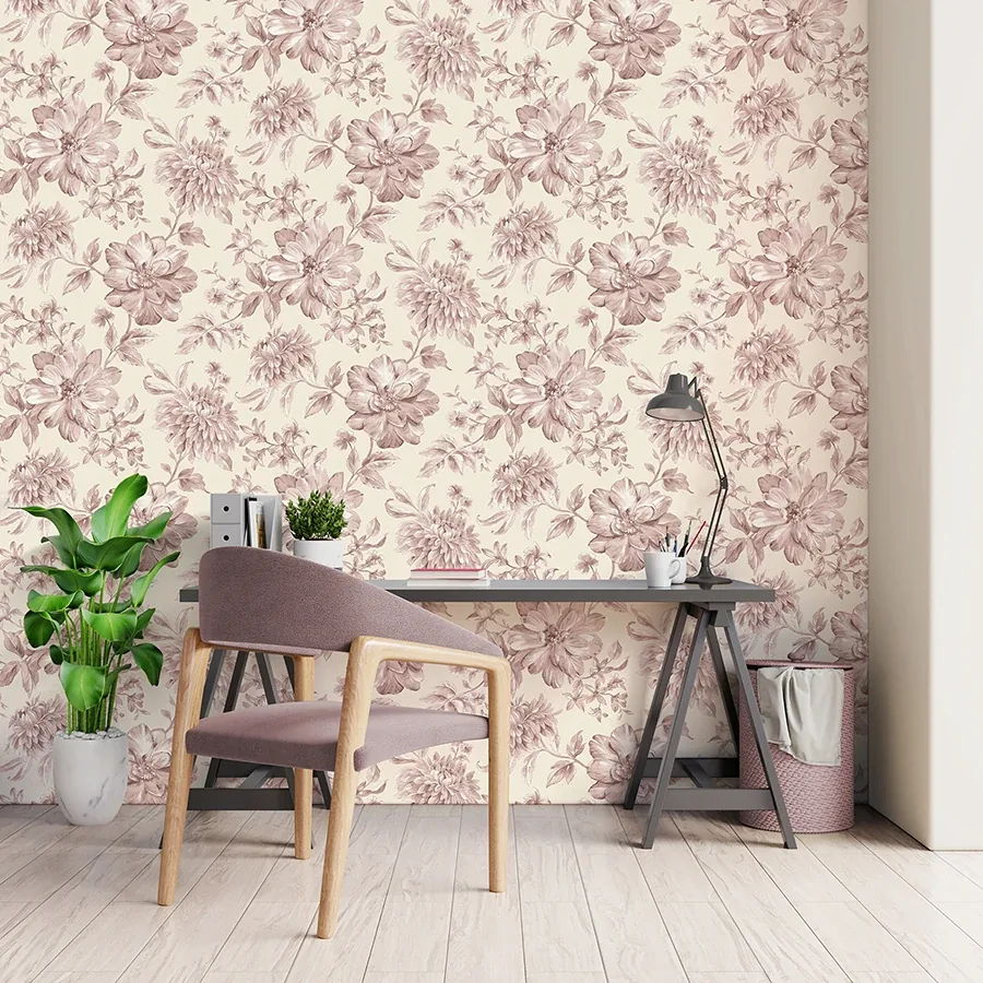 Brewster Home Fashions Gabriela Pink Floral Wallpaper - SKU FD43609