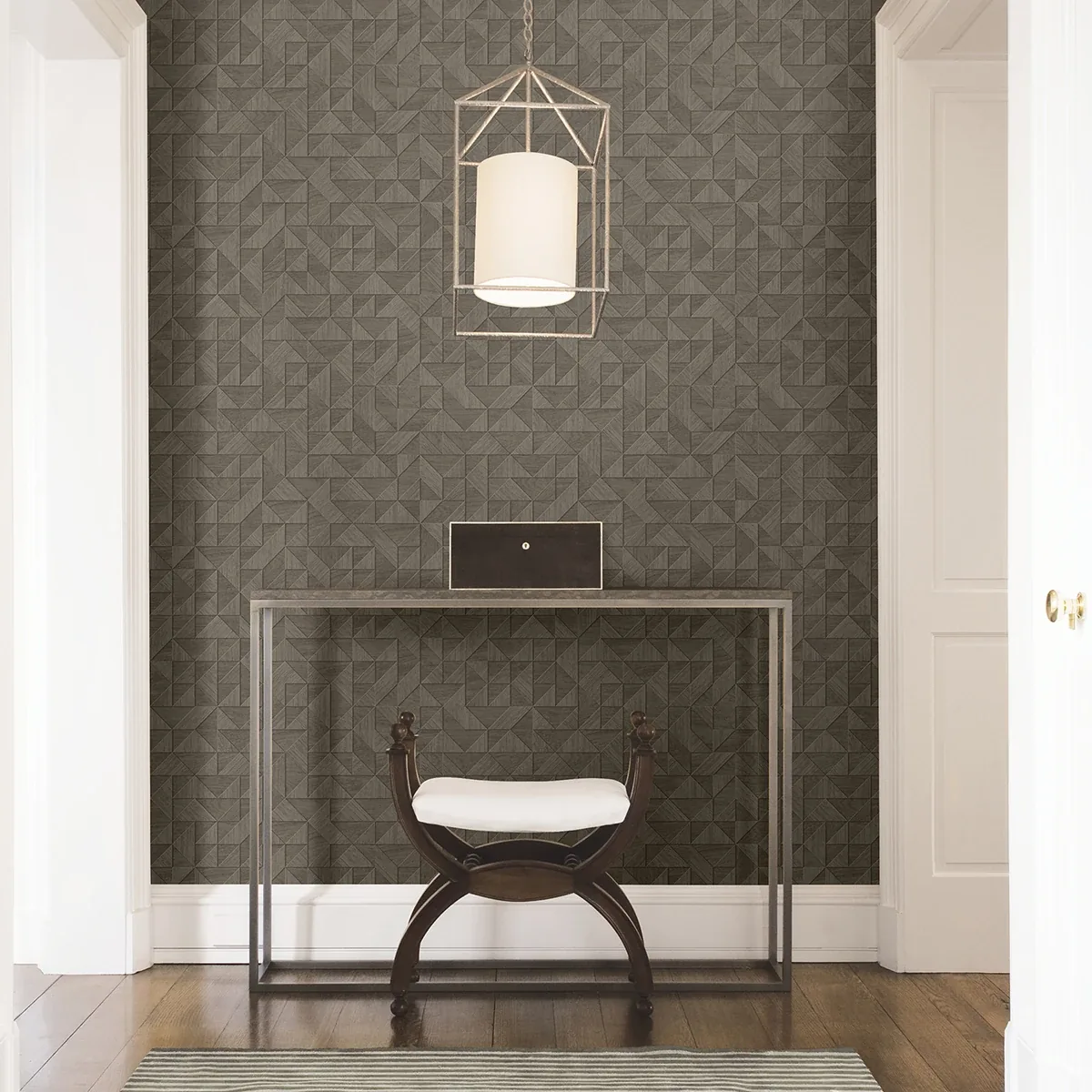 Brewster Home Fashions Gallerie Dark Grey Triangle Geometric Wallpaper - SKU 2896-25327