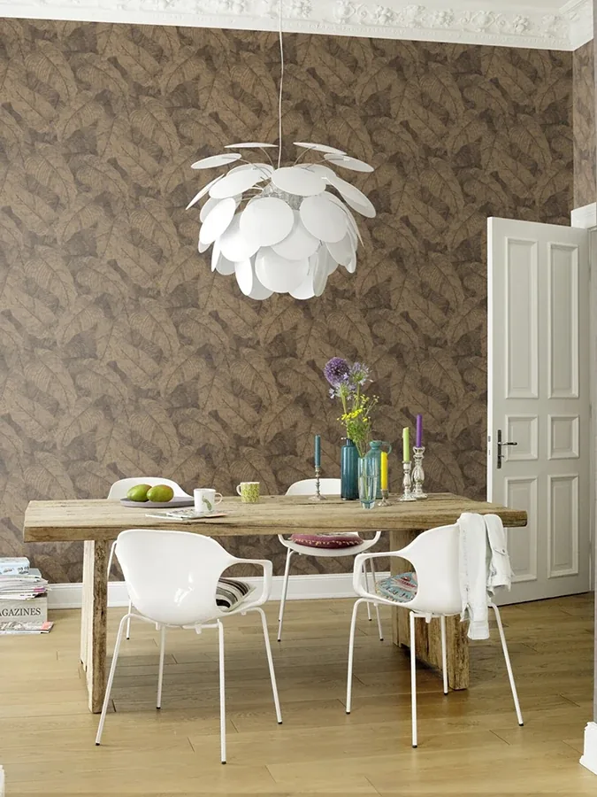 Brewster Home Fashions Galner Copper Leaves Wallpaper - SKU RH720570
