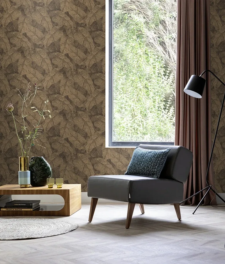 Brewster Home Fashions Galner Copper Leaves Wallpaper - SKU RH720570