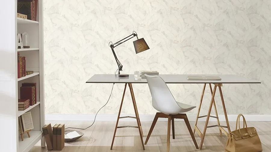 Brewster Home Fashions Galner Ivory Leaves Wallpaper - SKU RH720525