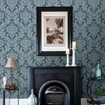 Brewster Home Fashions Galois Blue Damask Wallpaper - SKU 4025-82511