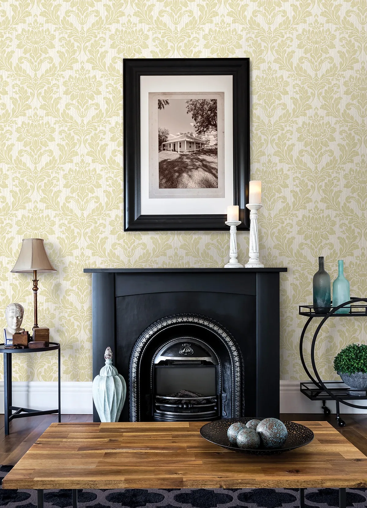 Brewster Home Fashions Galois Gold Damask Wallpaper | Wallpaper Twins Brewster Home Fashions Galois Gold Damask Wallpaper - SKU 4025-82514